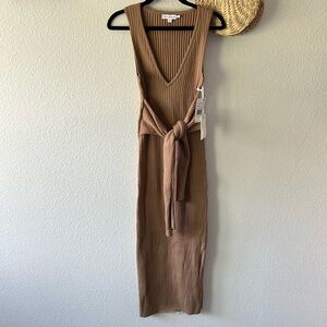 Good American Brown Ribbed Dress